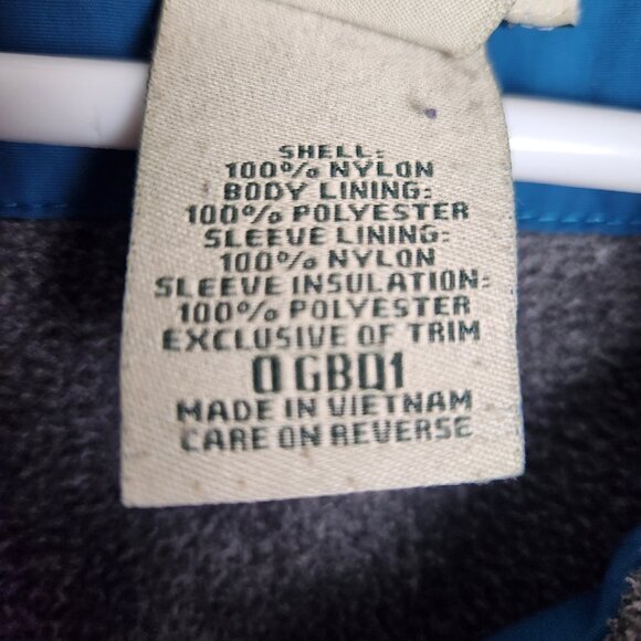 LL Bean Women 1X Blue Nylon Shell‎ Polyester Line Full Zip Snap Coat Plus Size - Picture 6 of 7